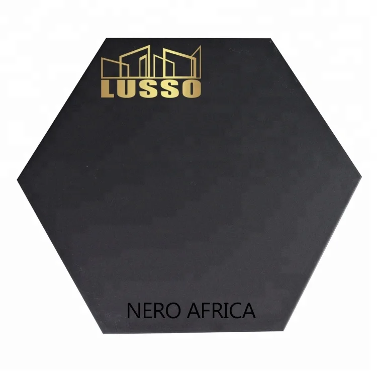 
LUSSO Ceramic royal 520x600mm Non-slip Black Color Firebrick Hexagon Porcellanato Home Floor Tile 