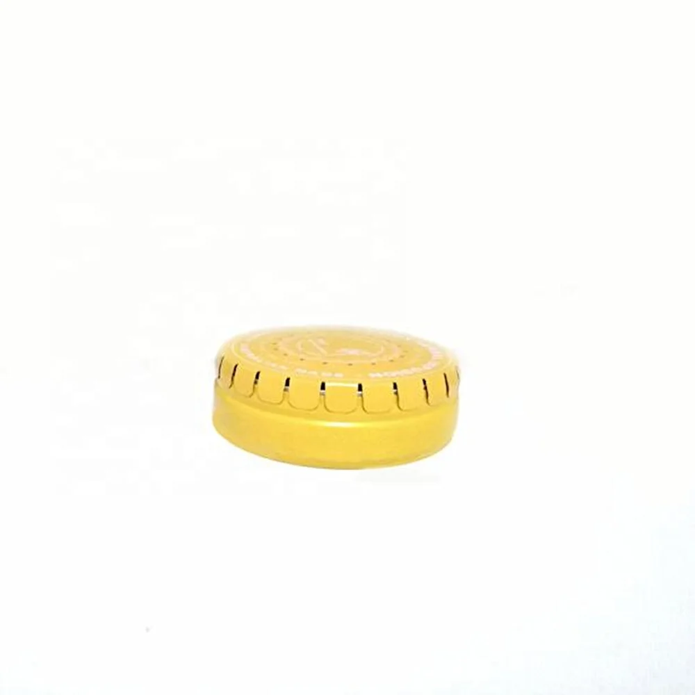 Round Yellow Metal Click Clack Mint Tin Box Containers For Candy Push and Pop Tin Can