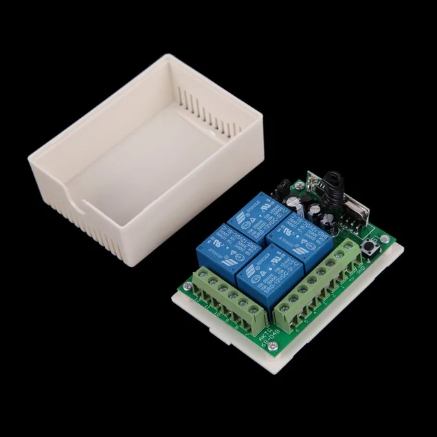 12V 4 Channels 4 Buttons Universal Wireless Remote Control Switch Relay Receiver RF Remote Transmitter