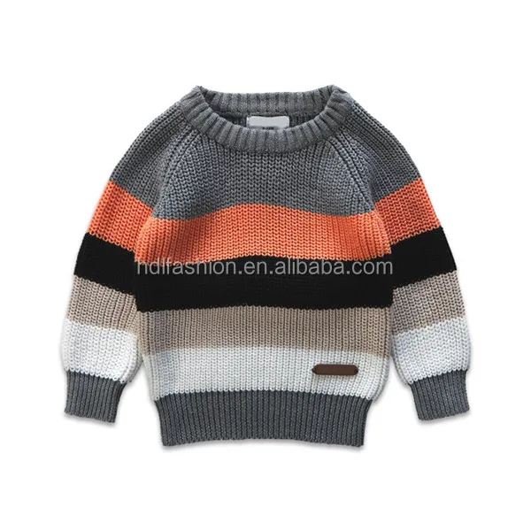 
Boy stripes knit 100%cotton knitting patterns children sweater 