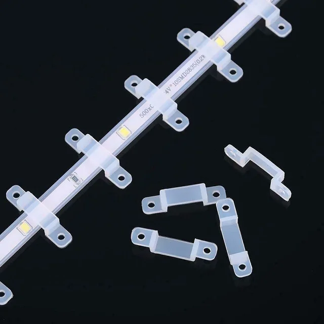 Silicone Holder Clip Fastener Transparent Fixing Mounting Brackets for LED Strip