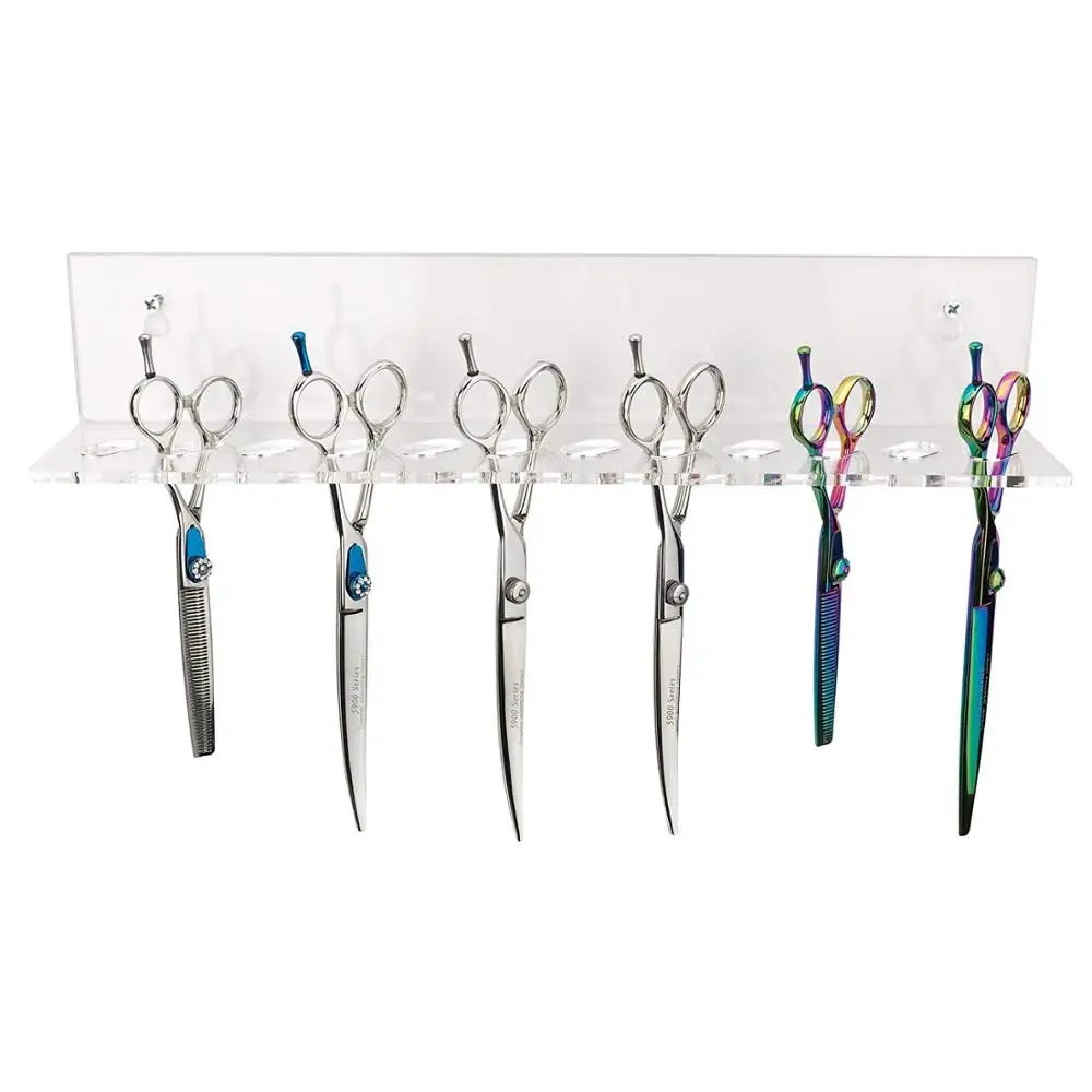 Wall Mounted Clear Acrylic Scissor Holder Clear Acrylic Scissor Display Stand For Barber Shop