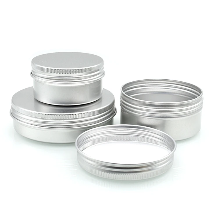 Round Cosmetic Metal Candle Container Aluminum Tin Jar For Lip Balm