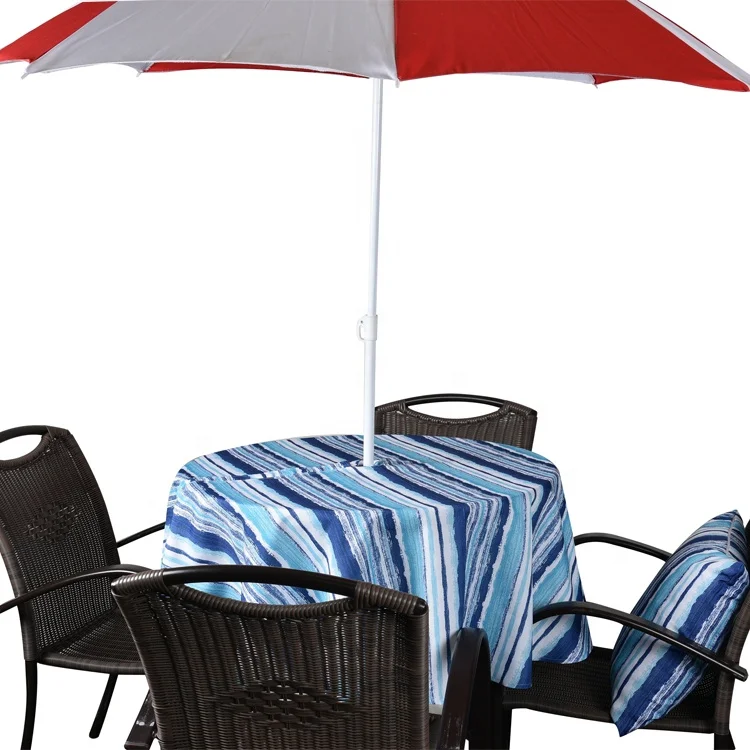 Polyester round custom print rectangle umbrella table cloth outside outdoor patio table clothes