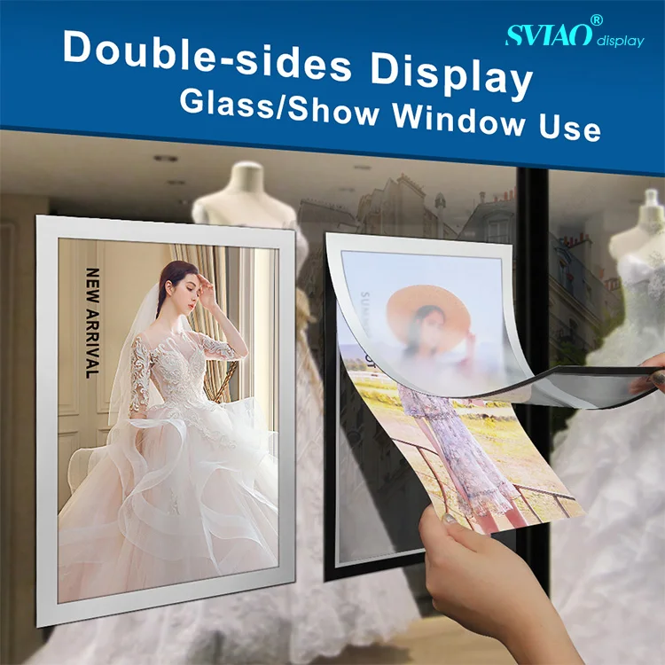 
Double side display plastic A4 pvc magnetic pvc certificate photo frame 