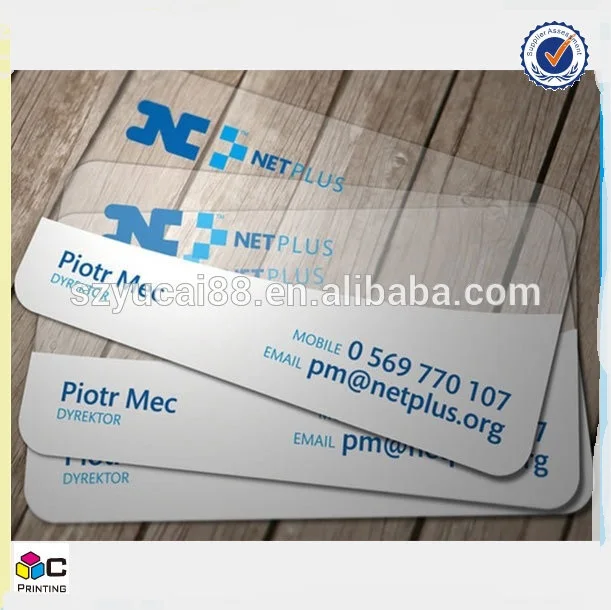 Hot Selling Cheap custom Luxury Printed business card transparent plastic