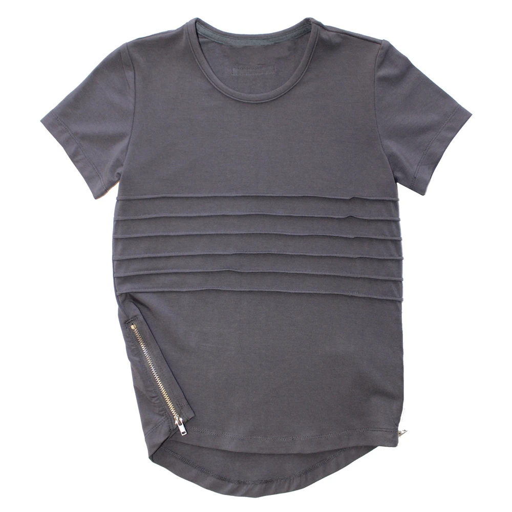Hot Sale Original Summer Loose T-Shirts Baby Boys Slate Side Zip Tee