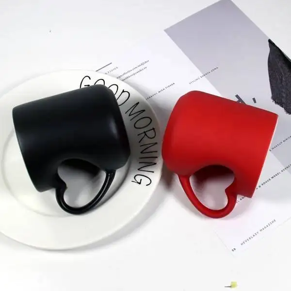 11oz heart shaped ceramic cup BLANK mug FOR SUBLIMATION   color changing mugs customized pattern