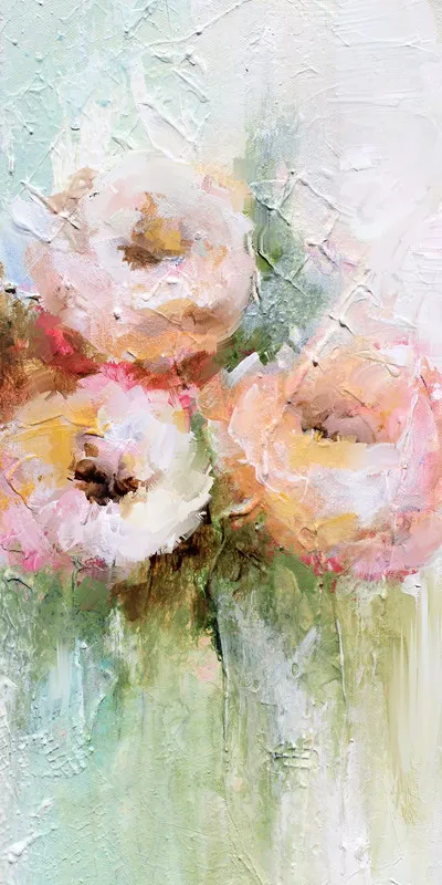 Elegant White Rose Painting Flower Vase Still Life Canvas Oil Painting