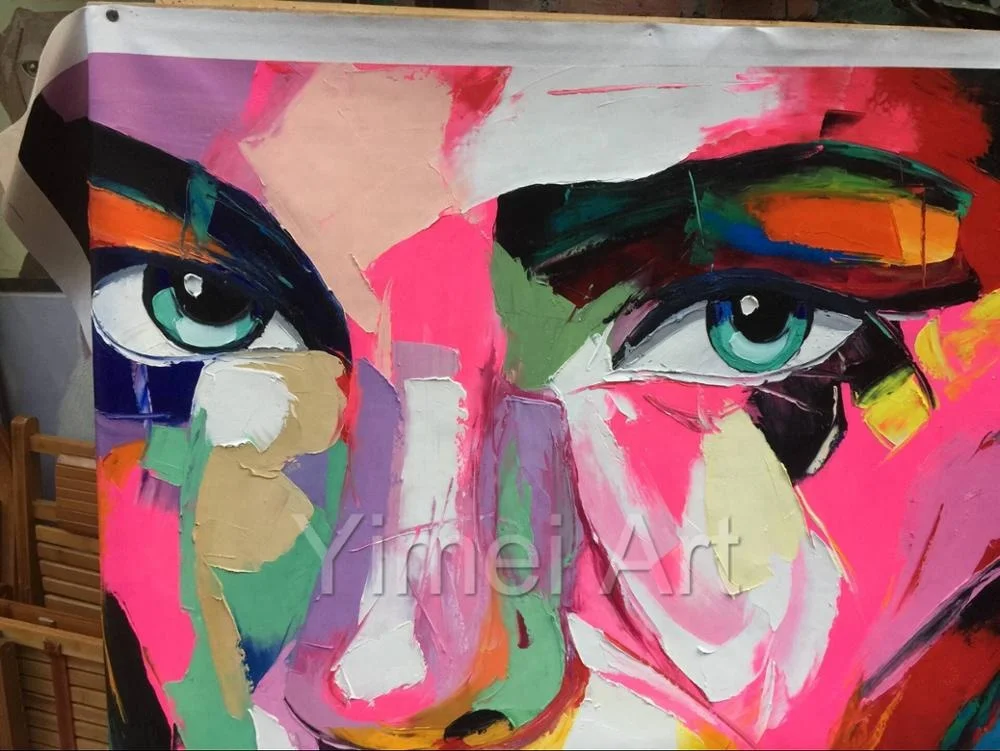 Colorful Woman palette knife Portrait hand painted Modern Pop Art cuadros decorativos other paintings wall graffiti art picture