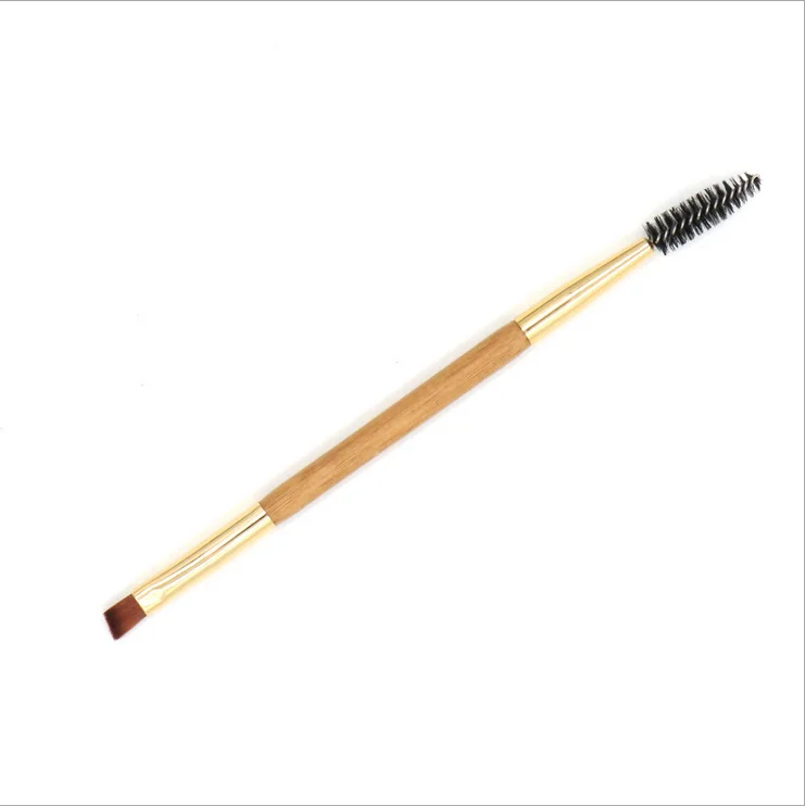 Low price Double-end Eye brow Brushes eyelansh Comb Bamboo Handle makeup brush