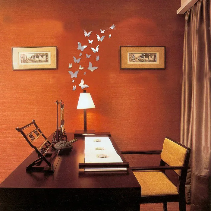 3D Design Butterfly Acrylic Wall Sticker Art Fashion Mirror Wall Sticker