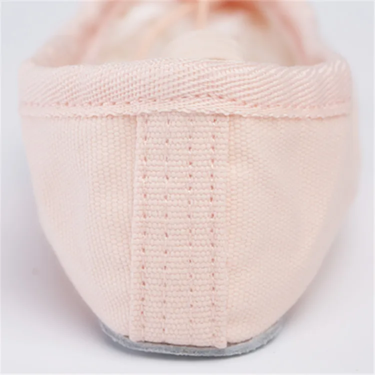 
Cheap Low MOQ Canvas Split Sole Foldable Kids Soft Ballet Shoes 