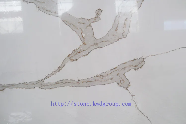 Artificial Stone snowfall granite countertops White Calacatta Quartz