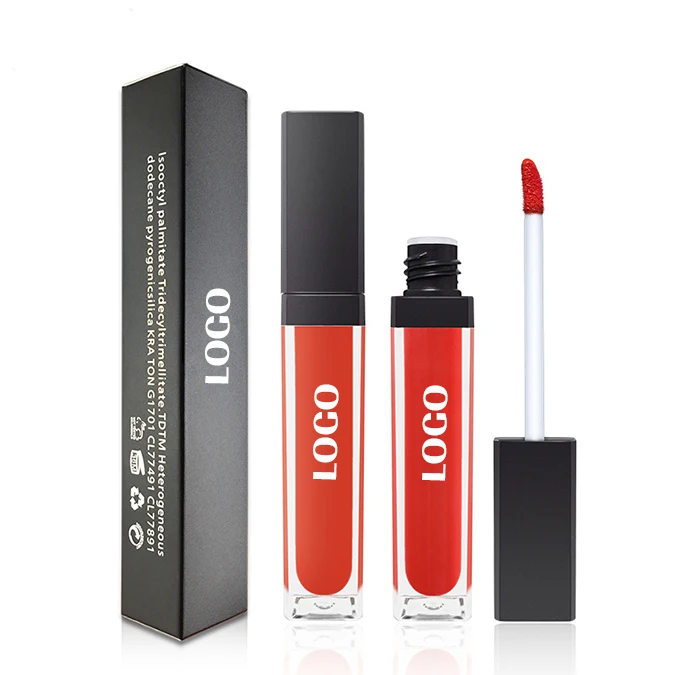 
Wholesale matte lip gloss with no labels long lasting private label glitter lip gloss 