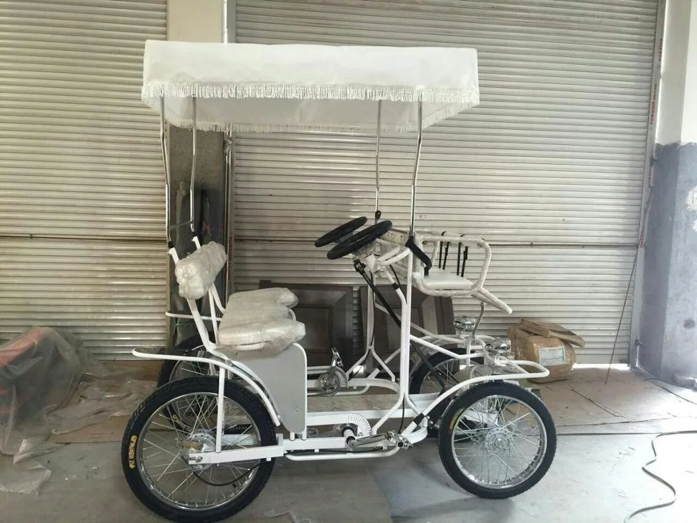 DELUXE  classic 2PERSONS  SURREY BIKE WITH LED LIGHTS QUADRICYCLE