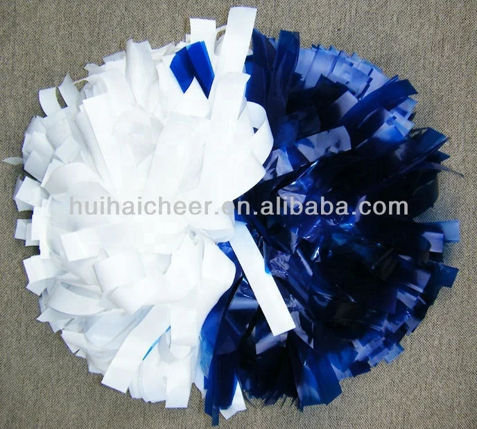 wet look yellow cheerleading pom poms