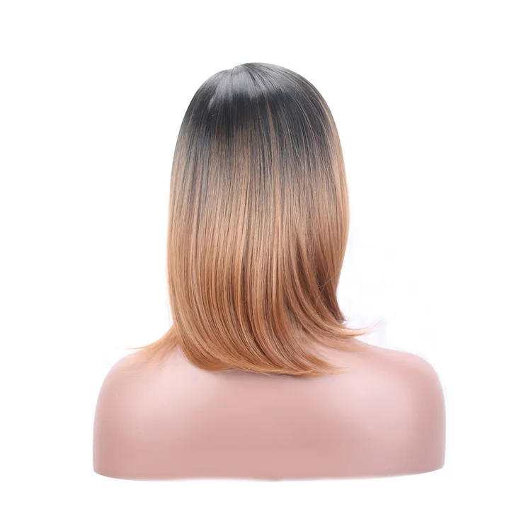 Synthetic short bob black/honey blonde ombre wig
