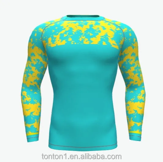 Wholesale New Style Camo Men Long Sleeve Custom Sublimation Rashguard MMA