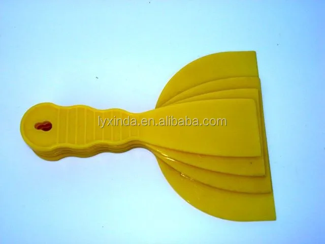 different color plastic putty knife, plastic blade scraper, hand tools