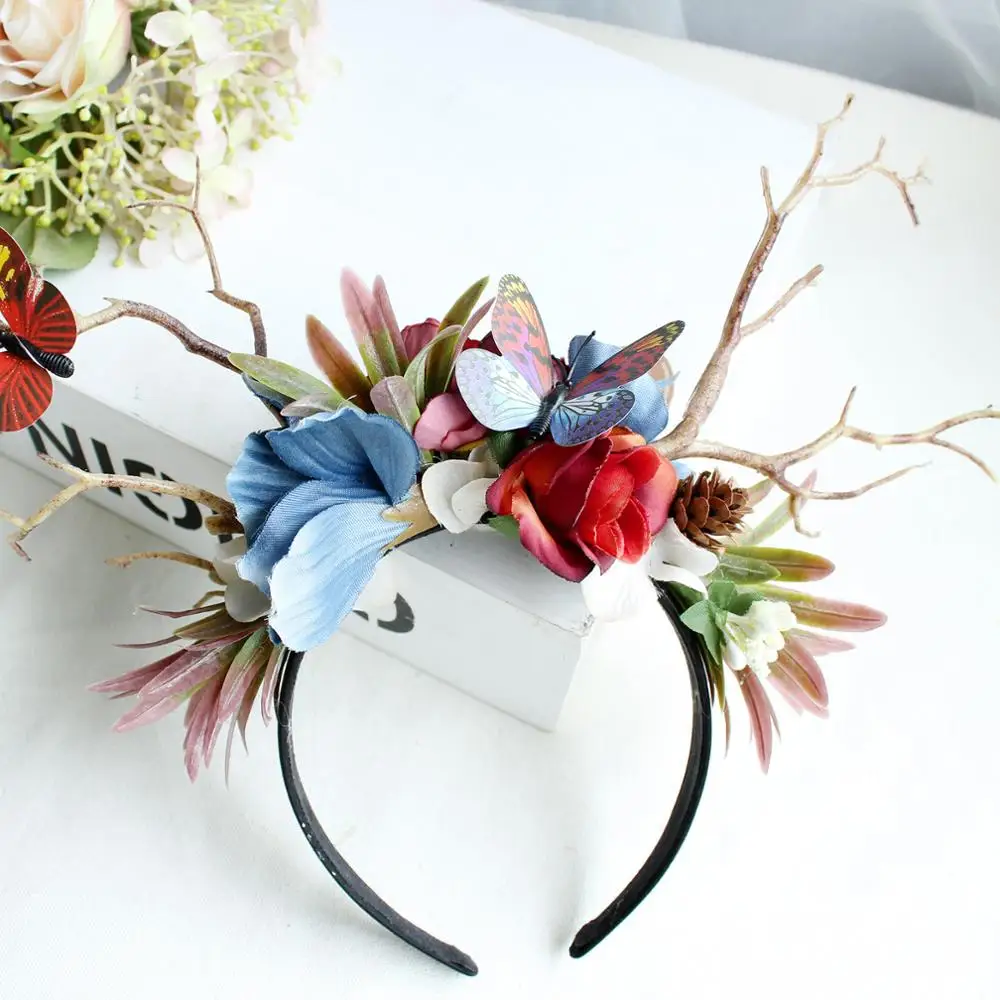 739G Cosplay Party Costume xmas Hair bands Elk Animal Antler Deer Horns reindeer Headbands