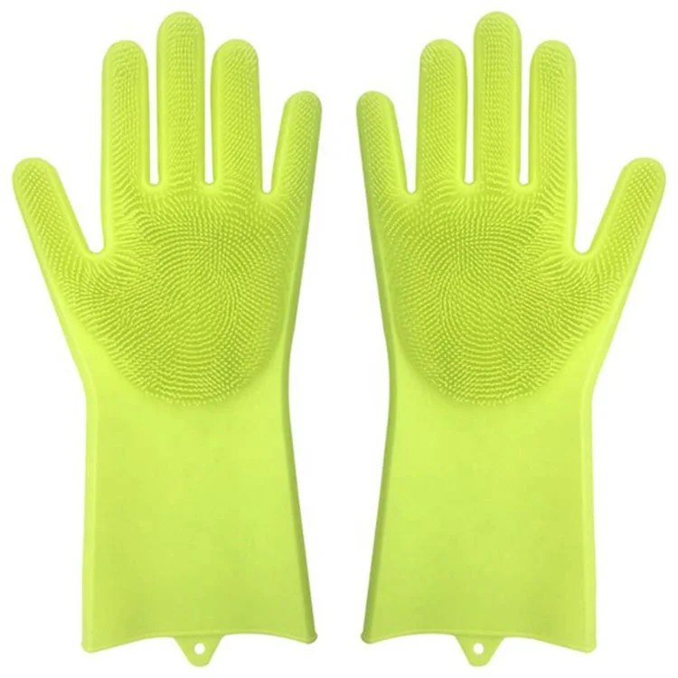 Multipurpose non stick magic silicone cleaning brush gloves with scrubber for washing kitchenware fruit vegetable pet hair