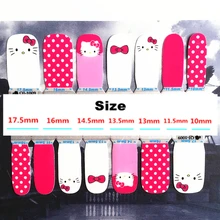 Pink White Cartoon cat child Nail Arts Nail Sticker Waterproof Nail Decal Sticker Gel Polish French