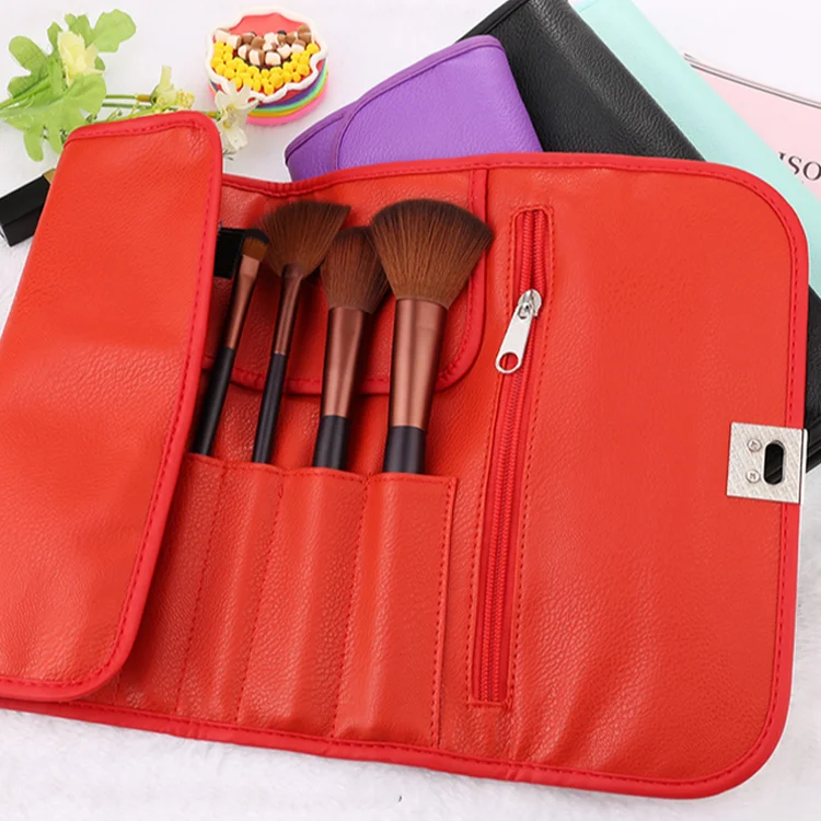 
Fashion PU Leather Makeup Brush organizer Bag Cosmetic Bag Case Holder 