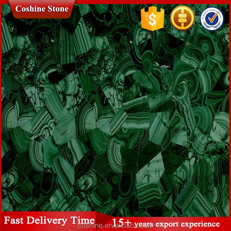 Precious marble green malachite gemstone price table top for interior decoration