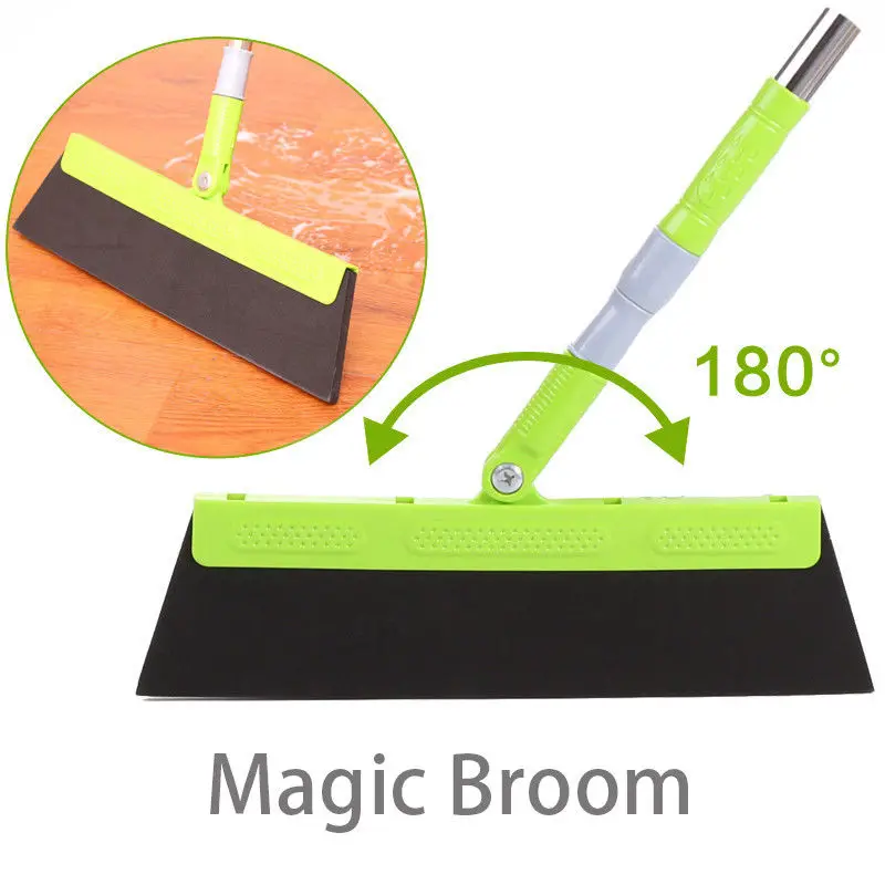 Manual Magic Dust Hair Bathroom Wiper Broom 180-degree Rotating Handle Blade Clean Sweeper Rubber sweep Mop Cleaner KitchenTool
