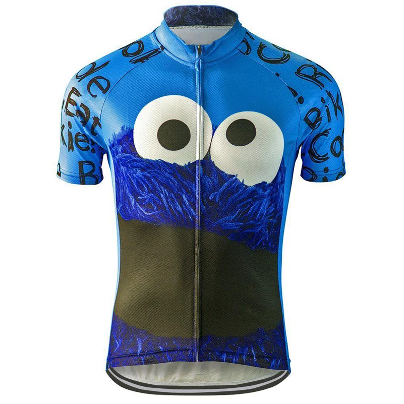 
Hot sale breathable cycling jersey men cycling wear blue cartoon polyester cycling jersey 