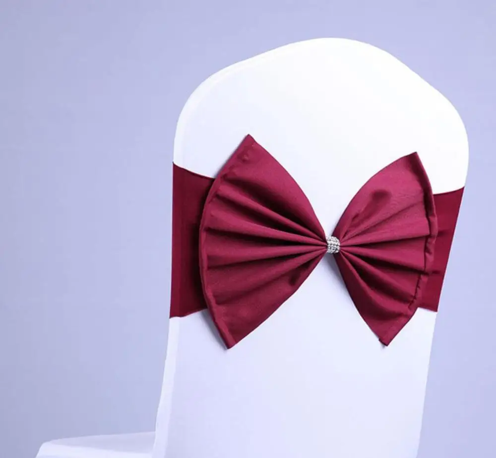 Cheap wedding decorative chiffon chair cover flower fabric chair sashes