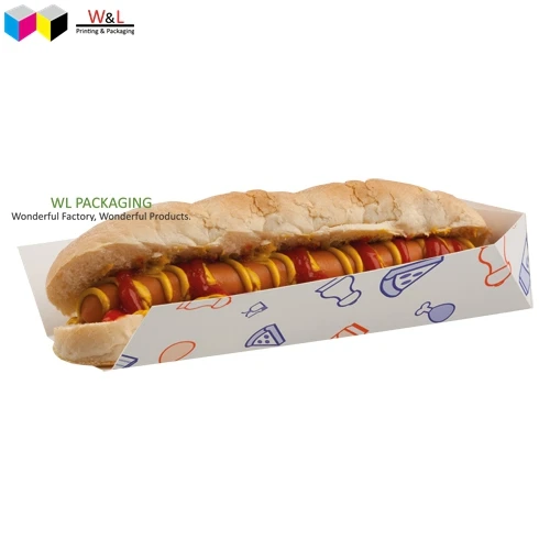 folding food grade paper hot dog box paper hot dog corn tray