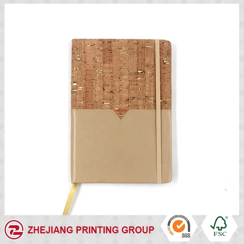 2019 new type a5  custom hardcover notebook cork board cover wood cover notebook