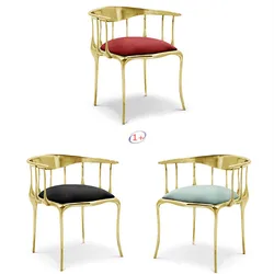 Роскошный латунный итальянский стул для макияжа, стул для книги, медный обеденный стул для спальни в скандинавском стиле