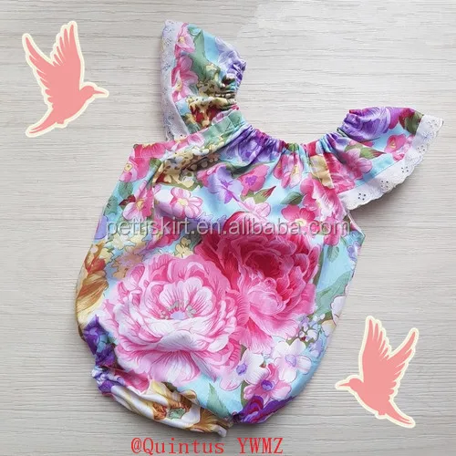 
Stylish girl clothing newborn baby romper floral bodysuit wholesale kids clothes 