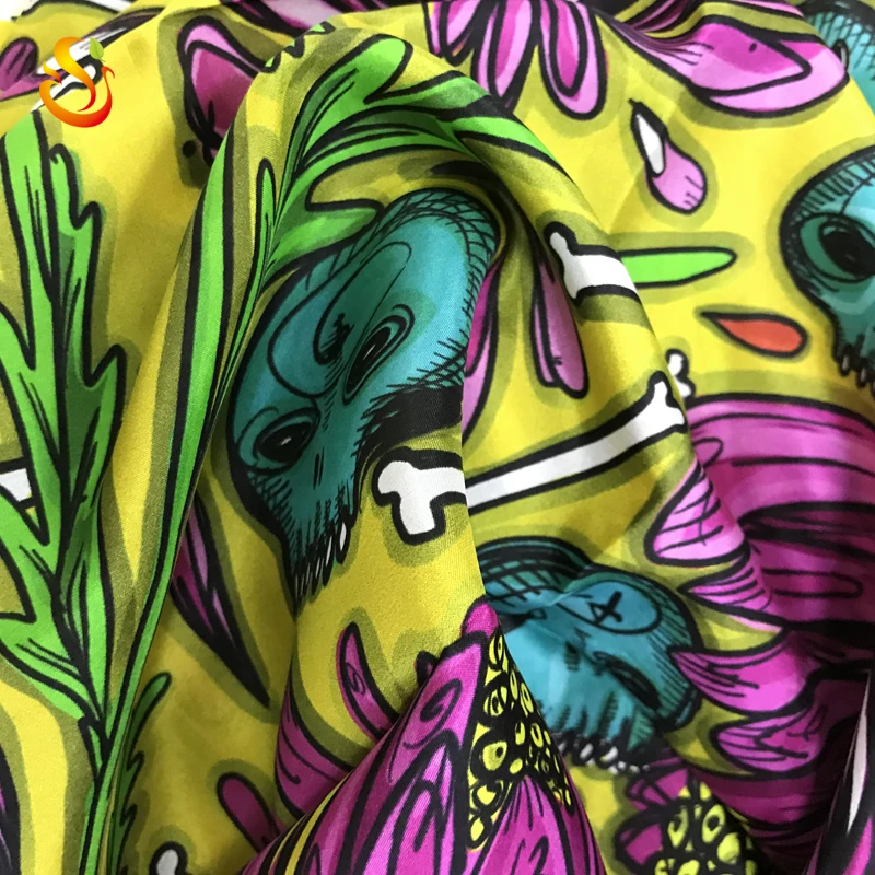 
Custom Print Good Quality Reasonable Price Digital Printing Pure Silk Habotai Fabric 