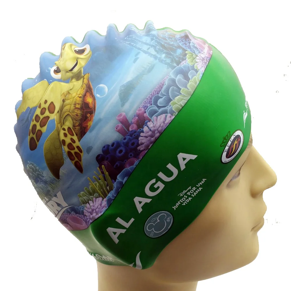 2024   Mystyle brand new soft 100% silicone heat press transfer logo print for sublimation printed swim cap