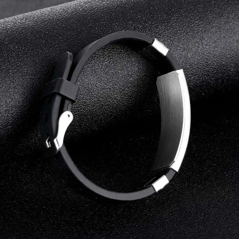 YK Men Adjustable Silicon Bracelet Hot Sales Stainless Steel Metal Watch Buckle Bracelet