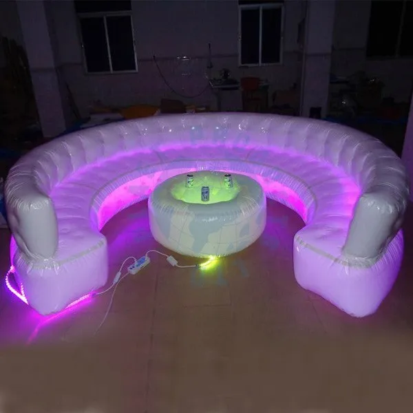 Giant Inflatable Furniture Air Lounge Sofa With LED Lamp