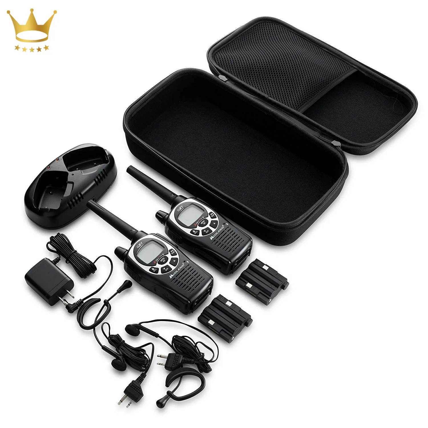 Black Hard Case Bag Fits Midland GXT1000VP4 Two-Way Radio