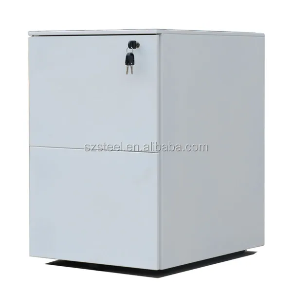 Modern office furniture removable file cabinet with lock, 2 drawers mobile pedestal