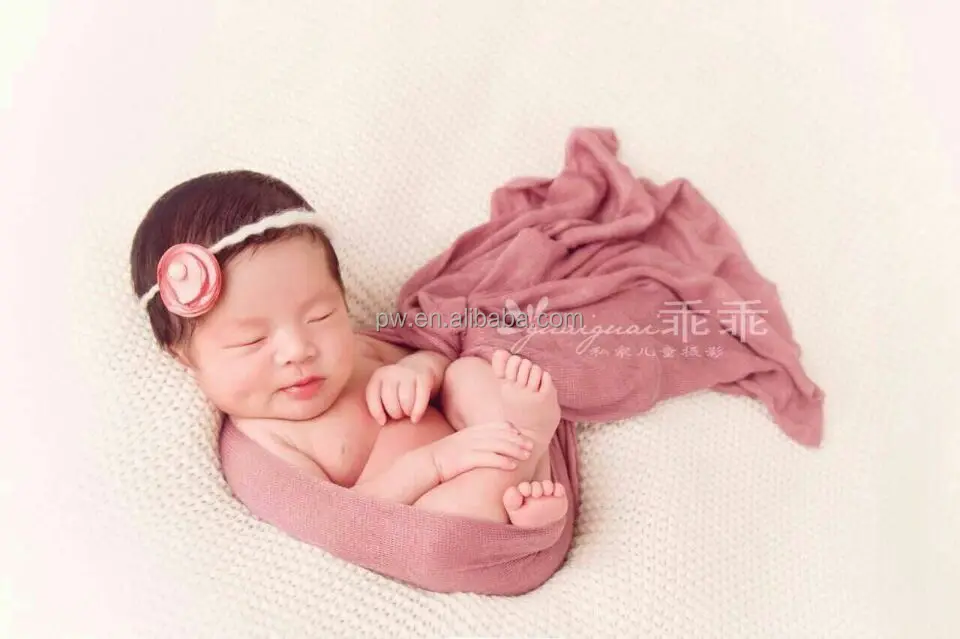 Newborn stretch knit Jersey Fabric Layer Wrap Baby Swaddle blanket Cocoon Photography Props