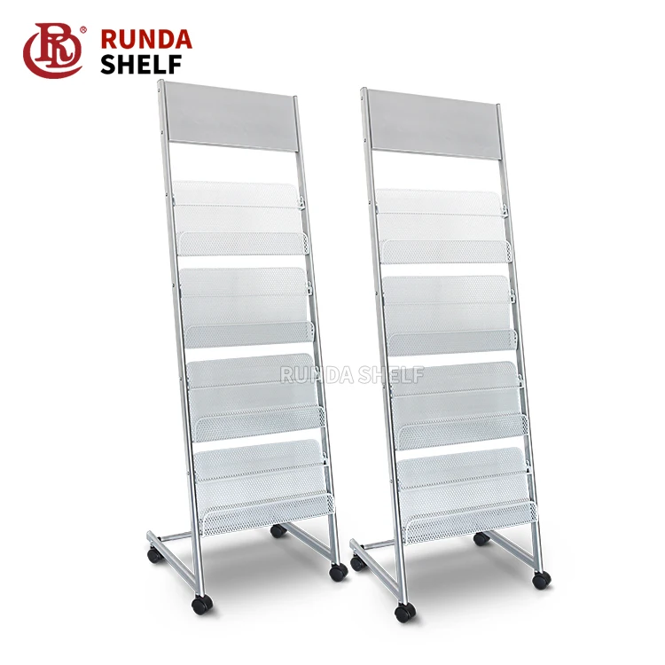 RD-B6 store newspaper metal retail shelf free rotating stand comic book display rack