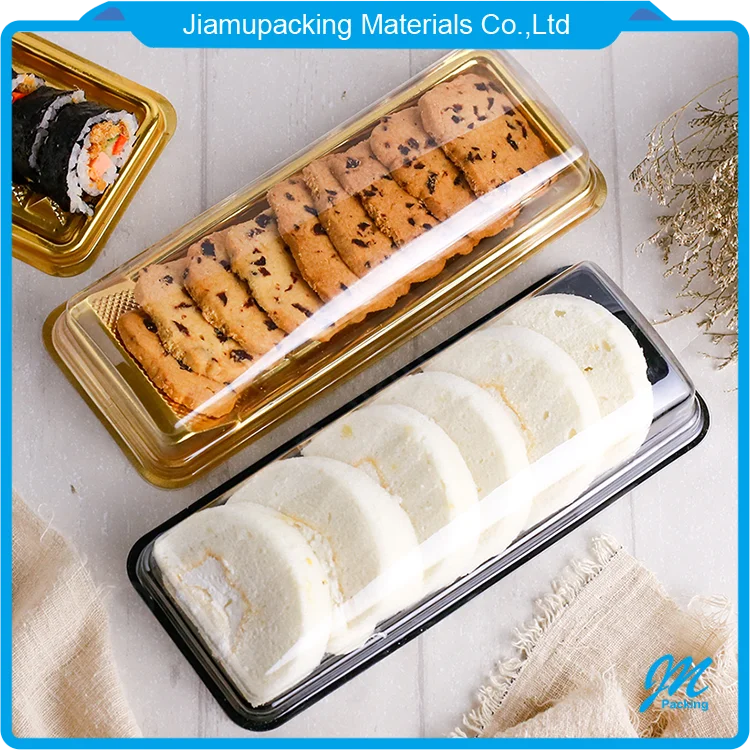Hot sale rectangular clear plastic food tray box for cookie