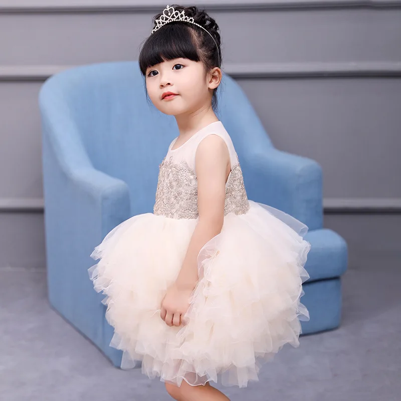 Ivy10433A New model princess kids baby party wear girl layered design tutu dress