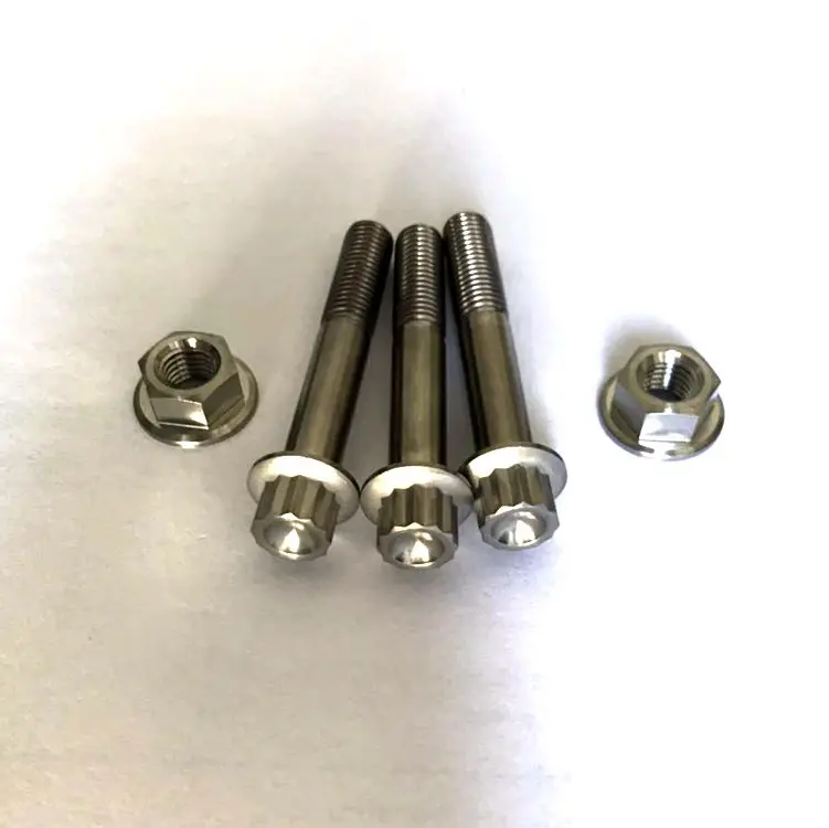 TI6Al4v GR5  M7 Titanium 12 point Flange Head Split Rim Bolt & nut for rim wheel