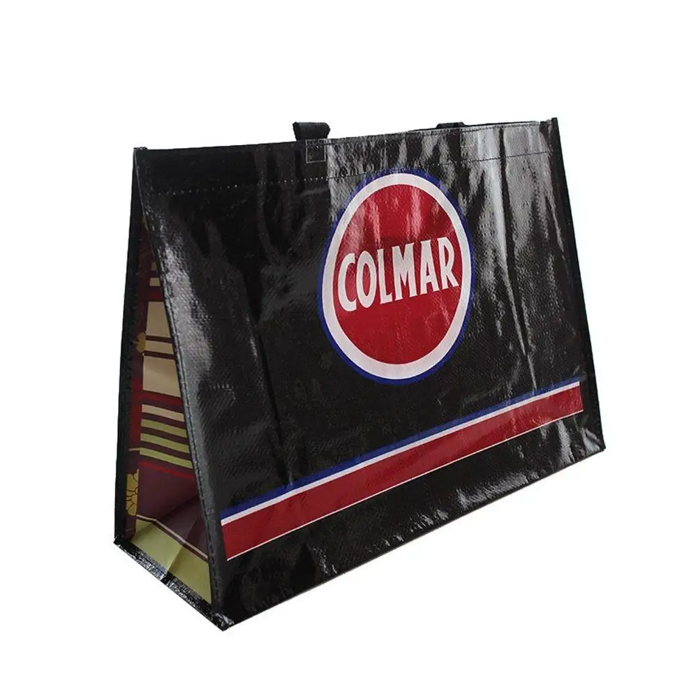 
Promotional recycled pet RPET fabric photo print shopping laminated tote shopping bag 