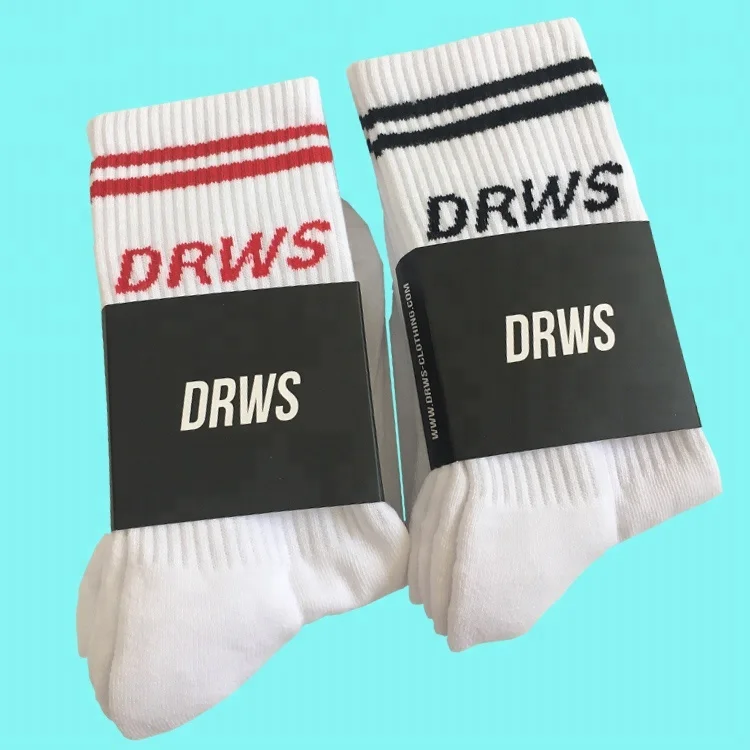 DRWS 2 пары мужские спортивные баскетбольные теннисные мягкие быстросохнущие короткие носки 2 размера красная/черная полоса