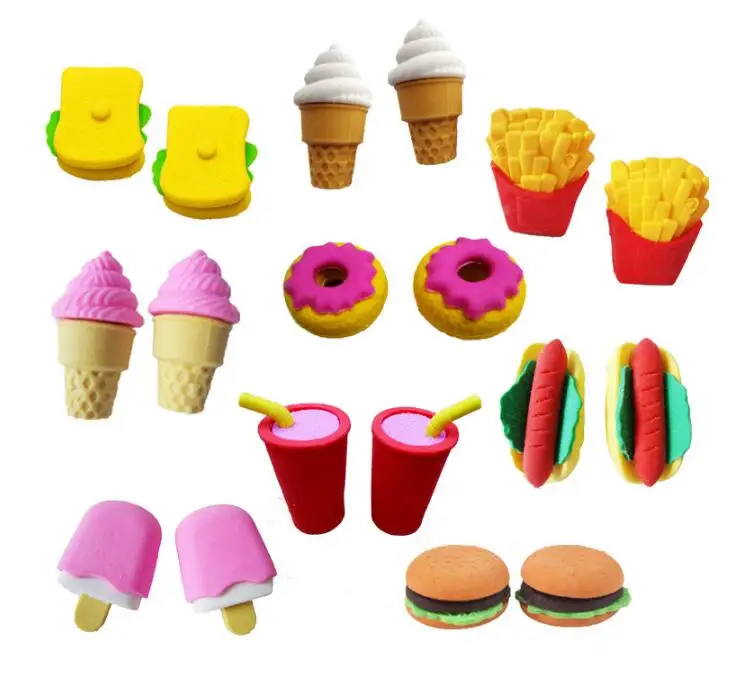 Creative Cute Hamburger Shape Rubber Eraser